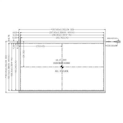 High Brightness 1000 Nits 13.3 Lcd Screen Tft Module Fhd 1000/1 30 Pin
